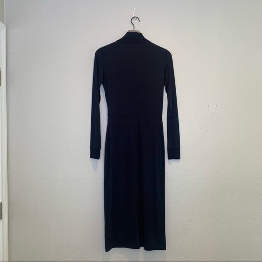 NWT rag & bone Black Draped Shaw Long Sleeve Turtleneck Midi Dress XS - Picture 3 of 11